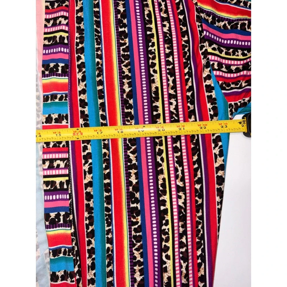 Vibrant Southwest Aztec Print Long Kimono Duster Cardigan Boho Tribal SZ UNKNOWN - Picture 10 of 12